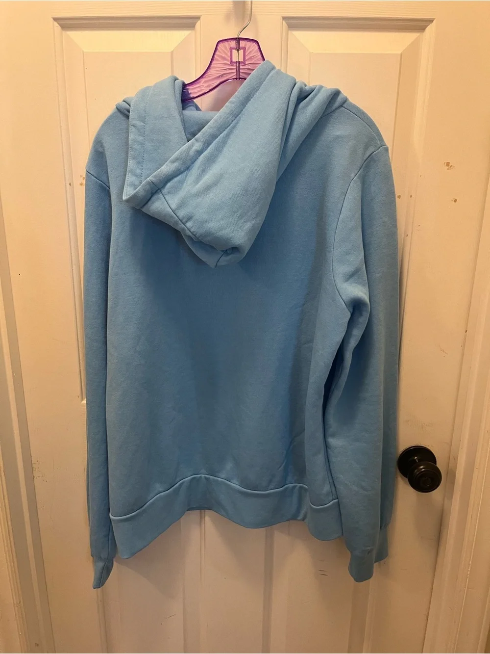 ๐ NWT Aviator Nation Rainbow Embroidery Zip Hoodie in Sky Blue - Sz Large - Picture 3 of 11